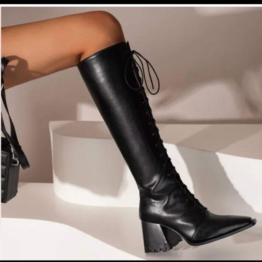 Tall laced boots